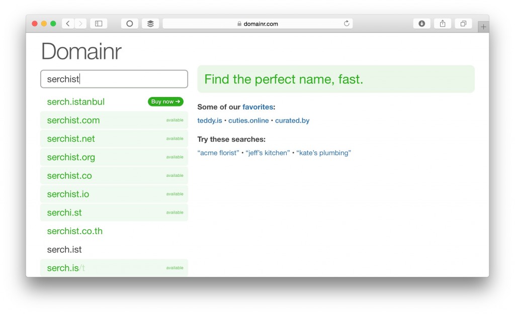Domainr - Name Your Startup