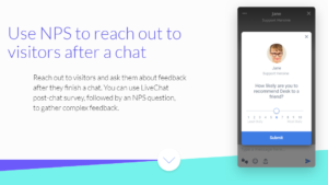 Use NPS to reach out to visitors after a chat